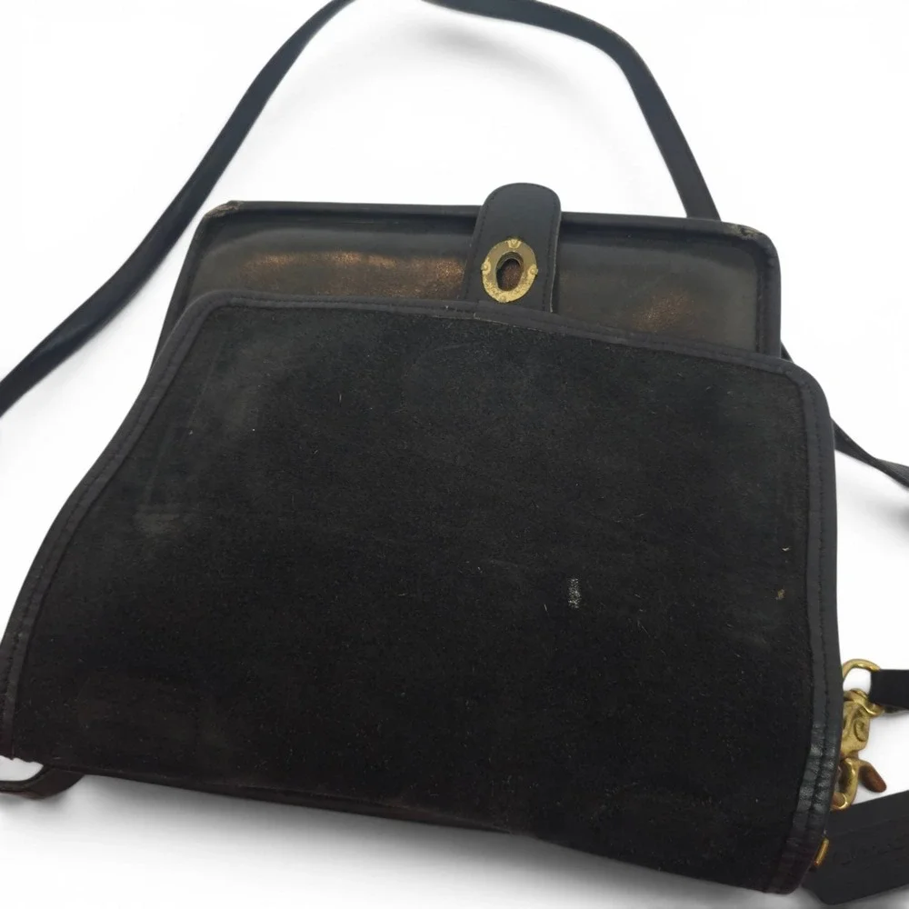 Coach Black Leather Satchel Gold Hardware Vintage #5130 Station Bag 1980s 1990s